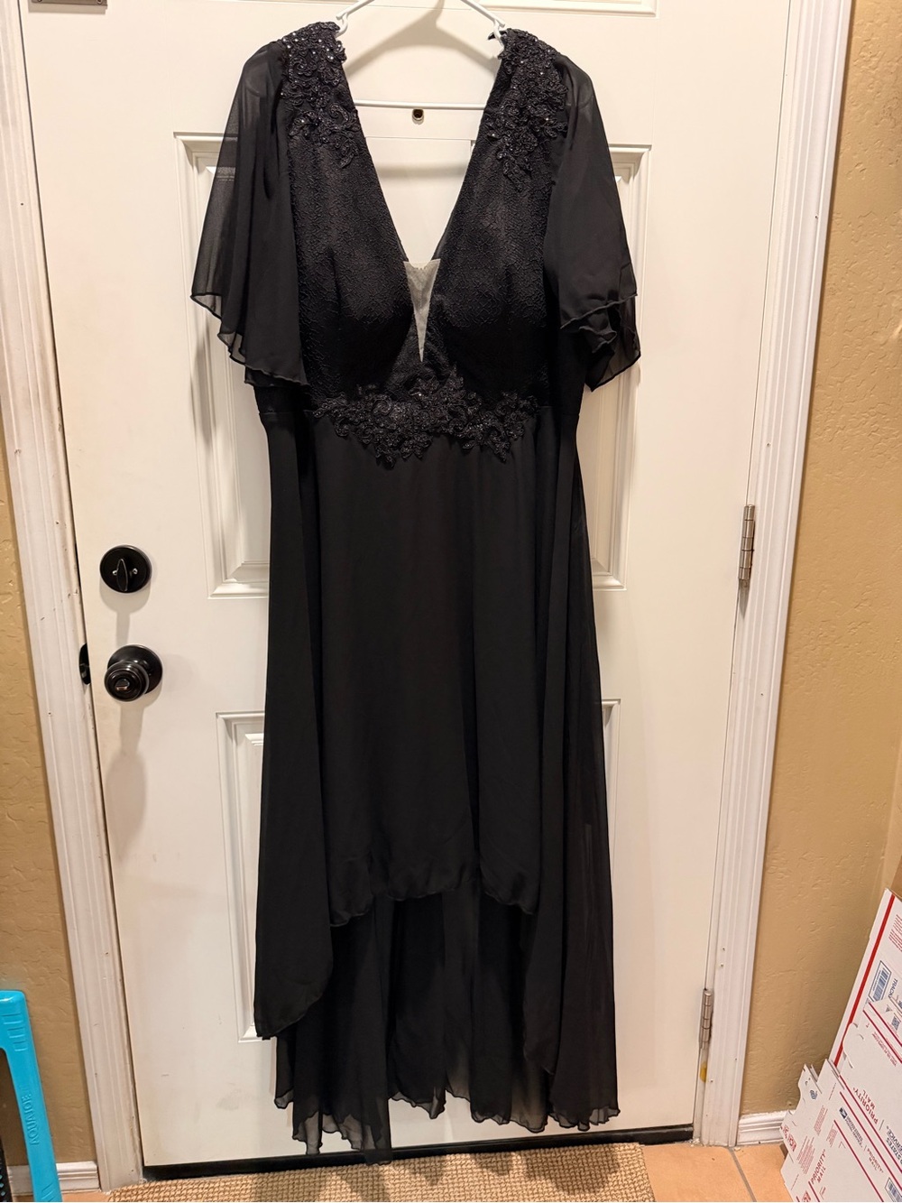 Black Lace & Mesh Maxi Dress - 4x